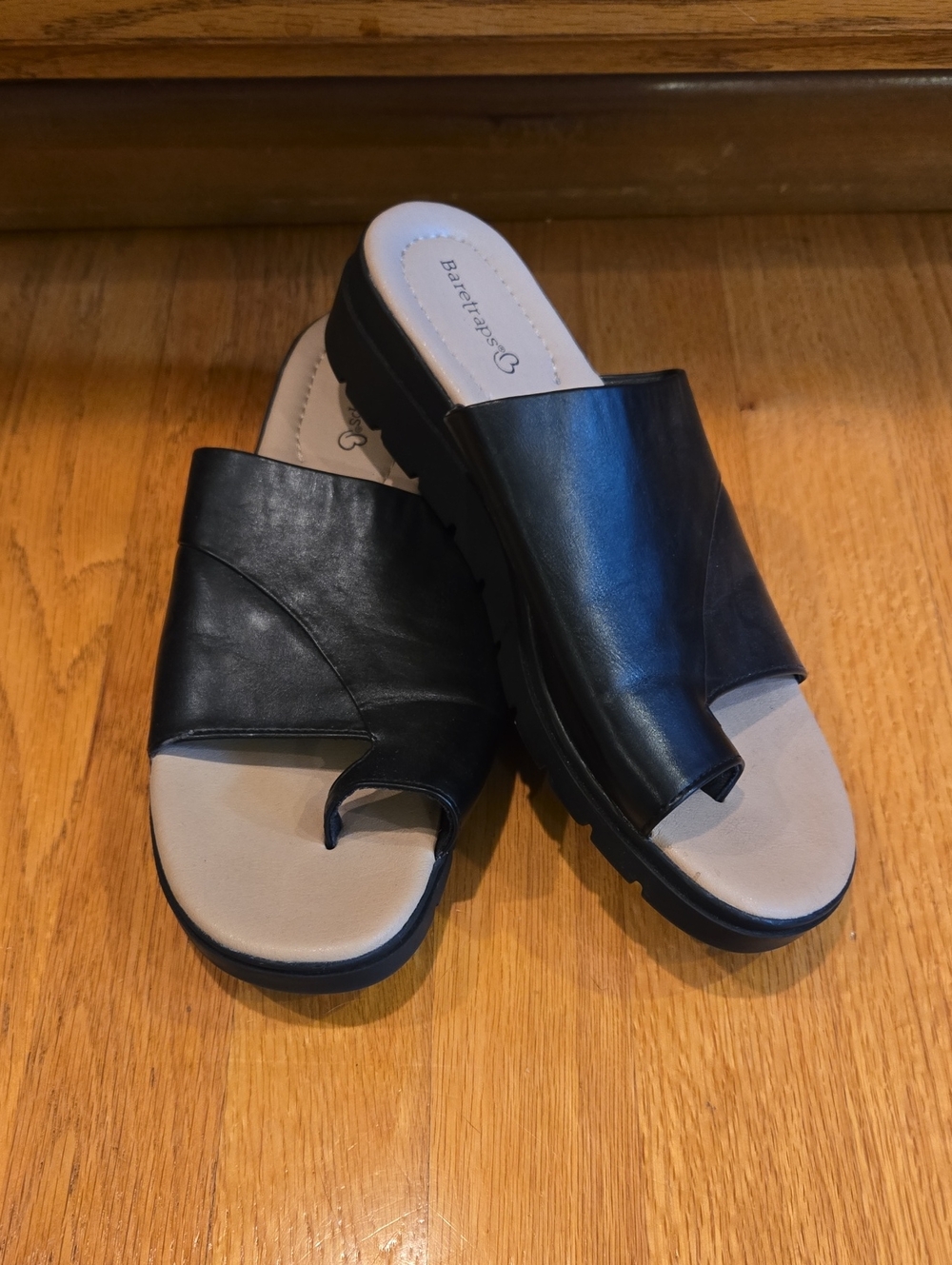Baretraps Black Ravin One Toe Slide Sandals